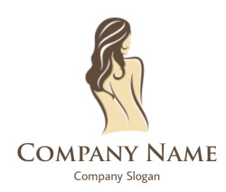 spa logo back of woman with long hair