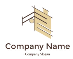 Real estate logo side line art building