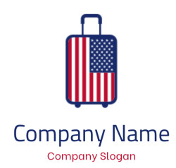 Travel logo American flag luggage