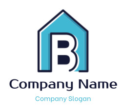 Logo featuring a blue house with a letter B inside.