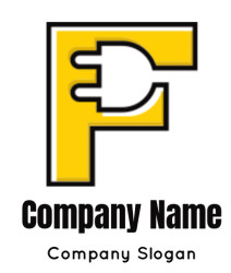Create a Letter F logo plug inside letter F