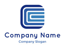Letter C logo online square shape forming letter C