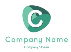 Design a Letter C logo three ovals forming play in C