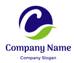 Letter C logo template circle with leaf inside letter C