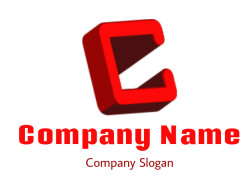 Generate a Letter C logo 3D shape forming letter C