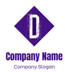 Create a Letter D logo ornamental square in letter D