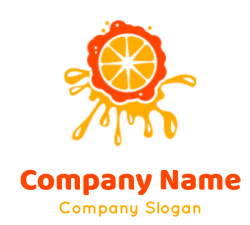 alphabets logo orange with juice drops forming O