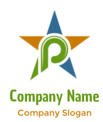 Create a Letter P logo inside star