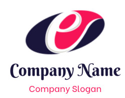 Stylized letter 'C' logo in pink and black with an oval background.