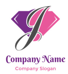 Letter J logo icon in diamond shape
