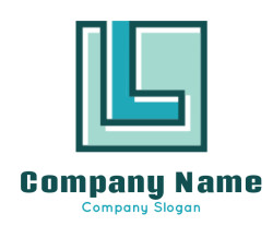 alphabets logo line art Letter L in square