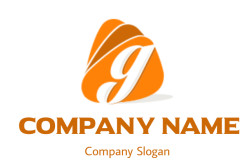 Stylized orange letter G logo with layered design.