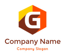 Hexagonal logo featuring the letter G with yellow, orange, and brown colors.