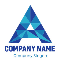 alphabet logo polygons forming Letter A