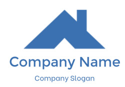 Minimalist blue arrow icon with geometric design.