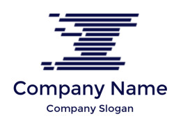 Abstract design featuring navy blue horizontal striped pattern.