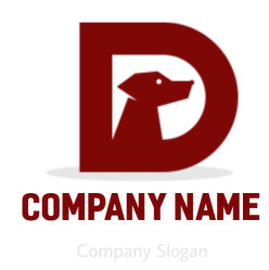 Design a Letter D logo with dog inside