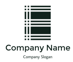 alphabet logo line forming Letter E in rectangle