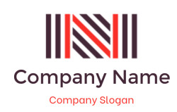 Abstract design featuring red and black diagonal stripes in a symmetrical pattern.