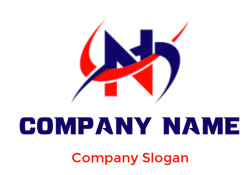Dynamic abstract logo featuring the letter N in red and blue colors.