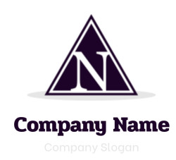 Letter N logo image inside triangle