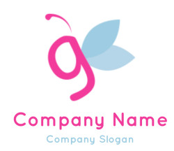 Create a letter G logo forming butterfly shape