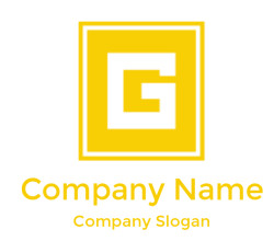 Make a Letter G logo inside yellow square