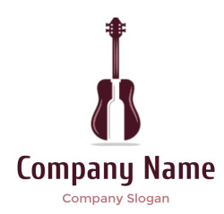 Silhouette of an acoustic guitar in a simple design.