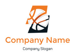 Abstract orange and black basketball logo design