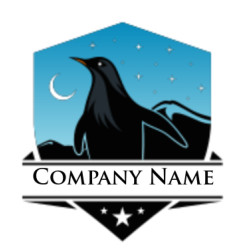 animal logo maker silhouette penguin in shield