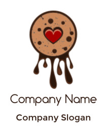 bakery logo online cookie with chocolate drips