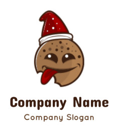 cookie logo maker Santa Claus with tongue