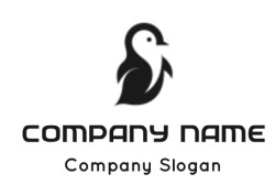 pet logo online penguin with leaf shape