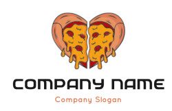 Make a food logo heart shape pizza