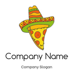 restaurant logo maker Mexican hat on pizza