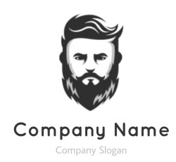 Black and white silhouette of a male face with prominent beard and hairstyle.