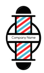 salon logo icon line art barber pole