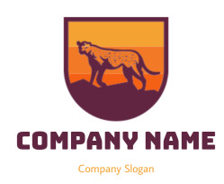 animal logo maker cheetah inside emblem