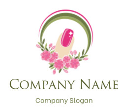 beauty logo image nail spa sparkling in flowers