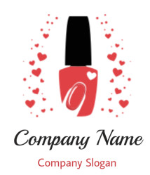 beauty logo nail polish bottle with hearts