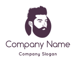beauty logo negative space man face in circle
