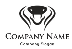 Abstract black snake logo design with minimalist style