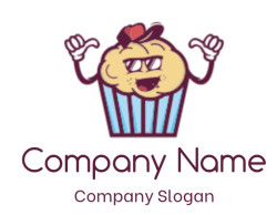 food logo image cupcake with hat mascot