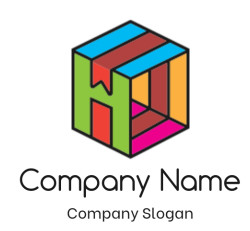 arts logo template colorful box