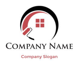 home improvement logo roller paint with window