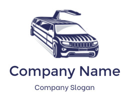 auto repair logo limousine car with door open