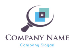 property logo window in magnifying glass