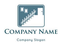 property logo negative space stairs and door