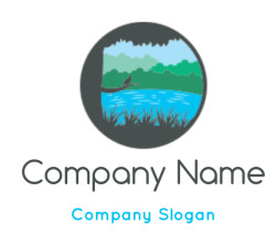 landscape logo scenery of water and wildlife