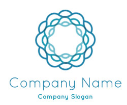 Intricate blue geometric pattern with symmetrical circular design.